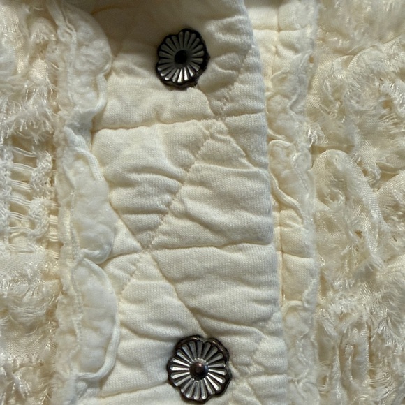 POL Cream quilted patchwork floral button jacket Boho NEW size small oversized - Picture 4 of 10